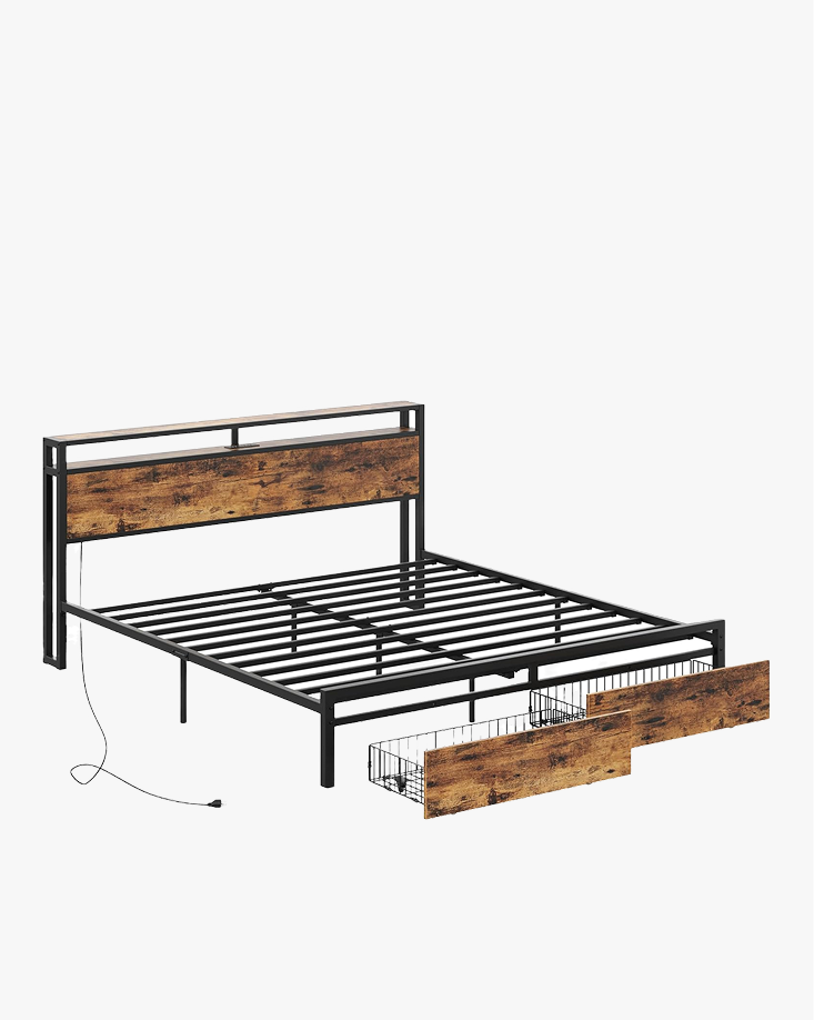 LIKIMIO Storage Retro Bed Frame