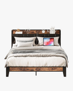 LIKIMIO Element Nest Series Full XL Bed Frame, Dark Grey