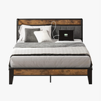 LIKIMIO Element Nest Series Full XL Bed Frame, Dark Grey