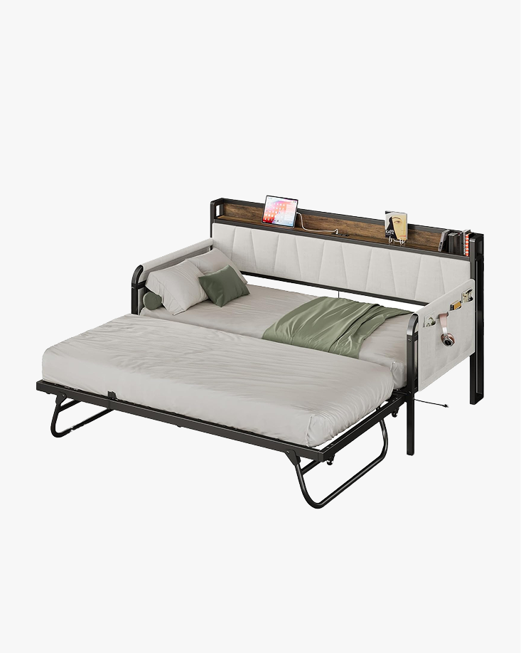 LIKIMIO Storage Trundle Sofa Bed