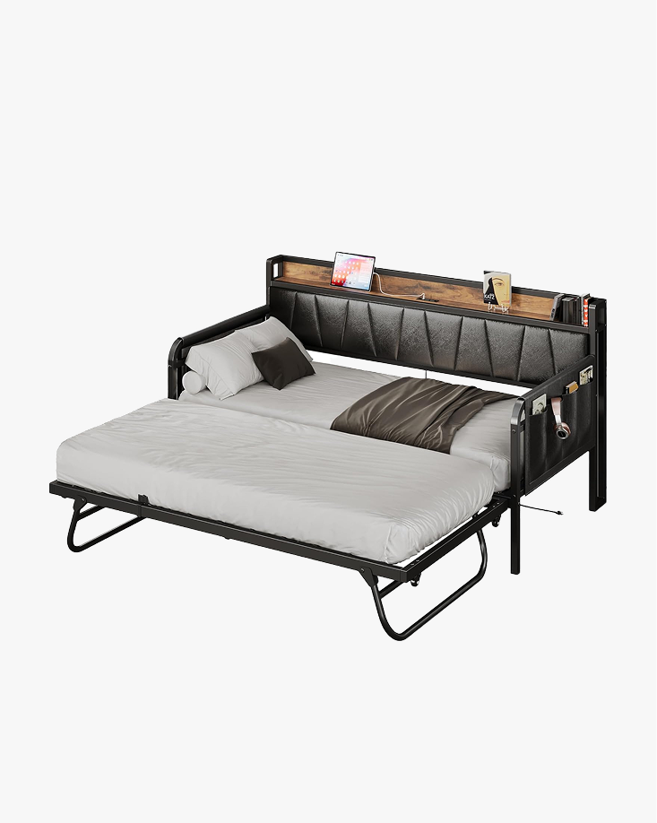 LIKIMIO Storage Trundle Sofa Bed