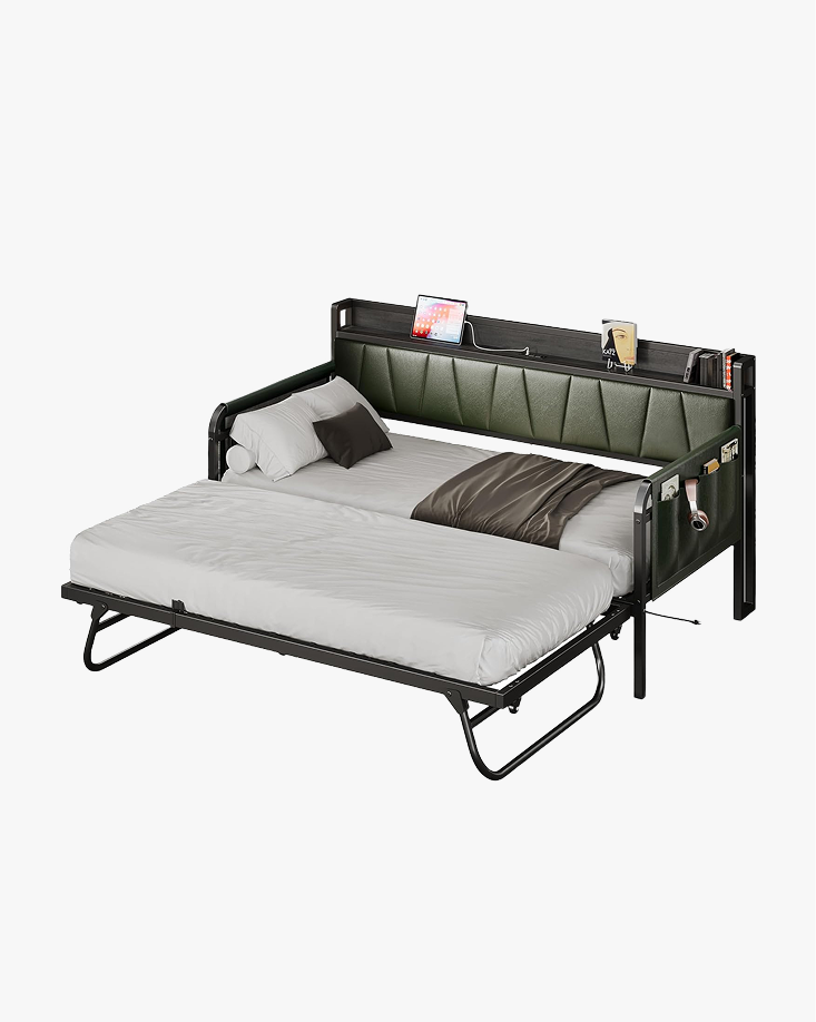 LIKIMIO Storage Trundle Sofa Bed