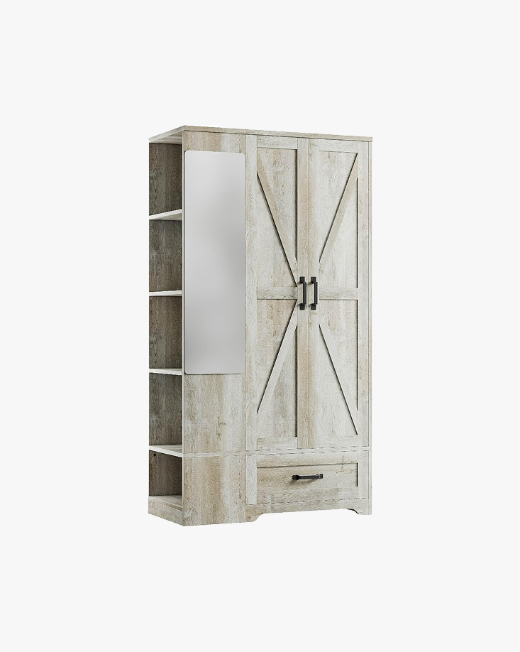LIKIMIO 70" Armoire Freestanding Wooden Closet Set