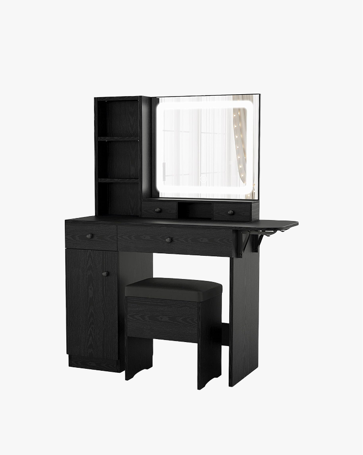 LIKIMIO 54.9” Lighted Make Up Vanity Set