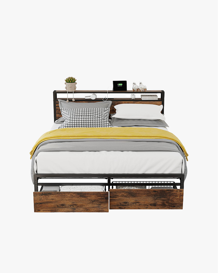 LIKIMIO Storage Retro Bed Frame