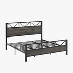 LIKIMIO High Industrial Style Headboard Bed Frame