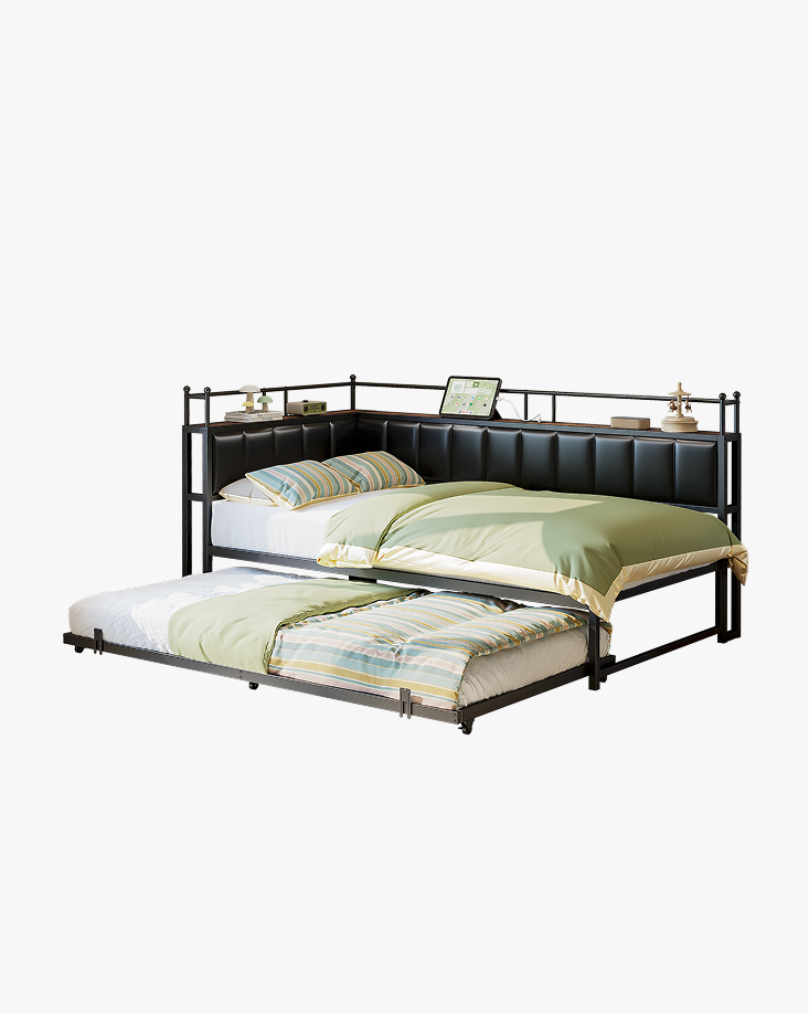 LIKIMIO L-Shaped Trundle Corner Bed