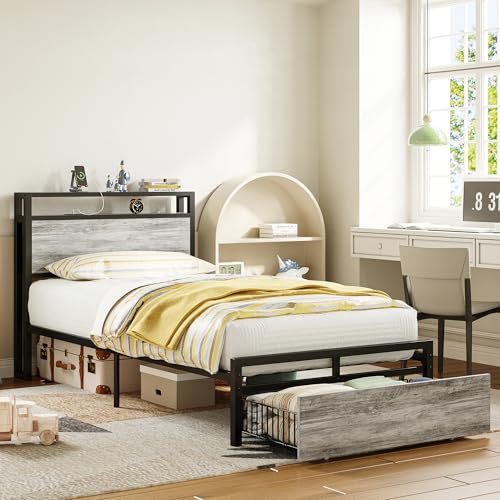 LIKIMIO Drawers and Storage Sockets Bed Frame