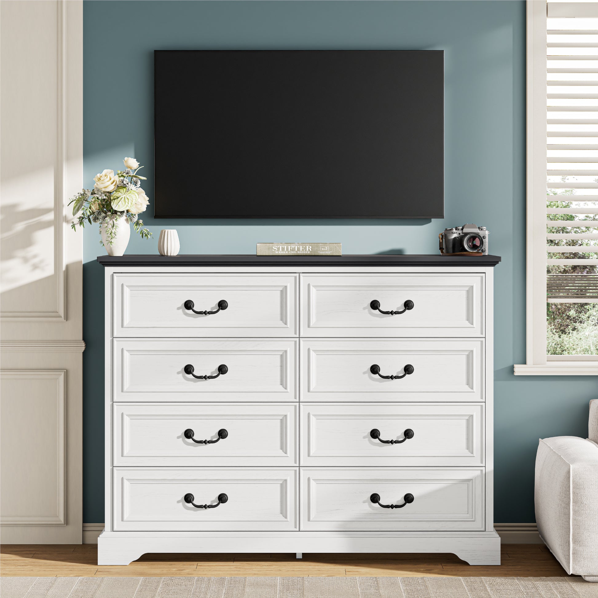 LIKIMIO Wooden 8-drawer Dresser（52"）