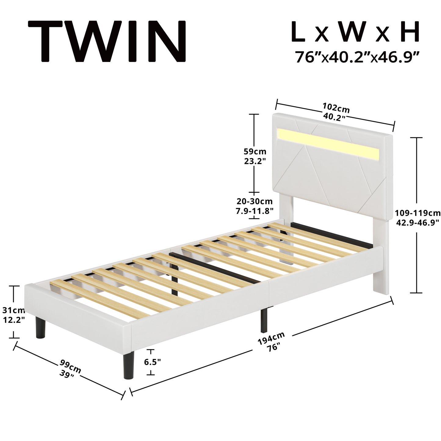 LED Modern Queen Bed Frame