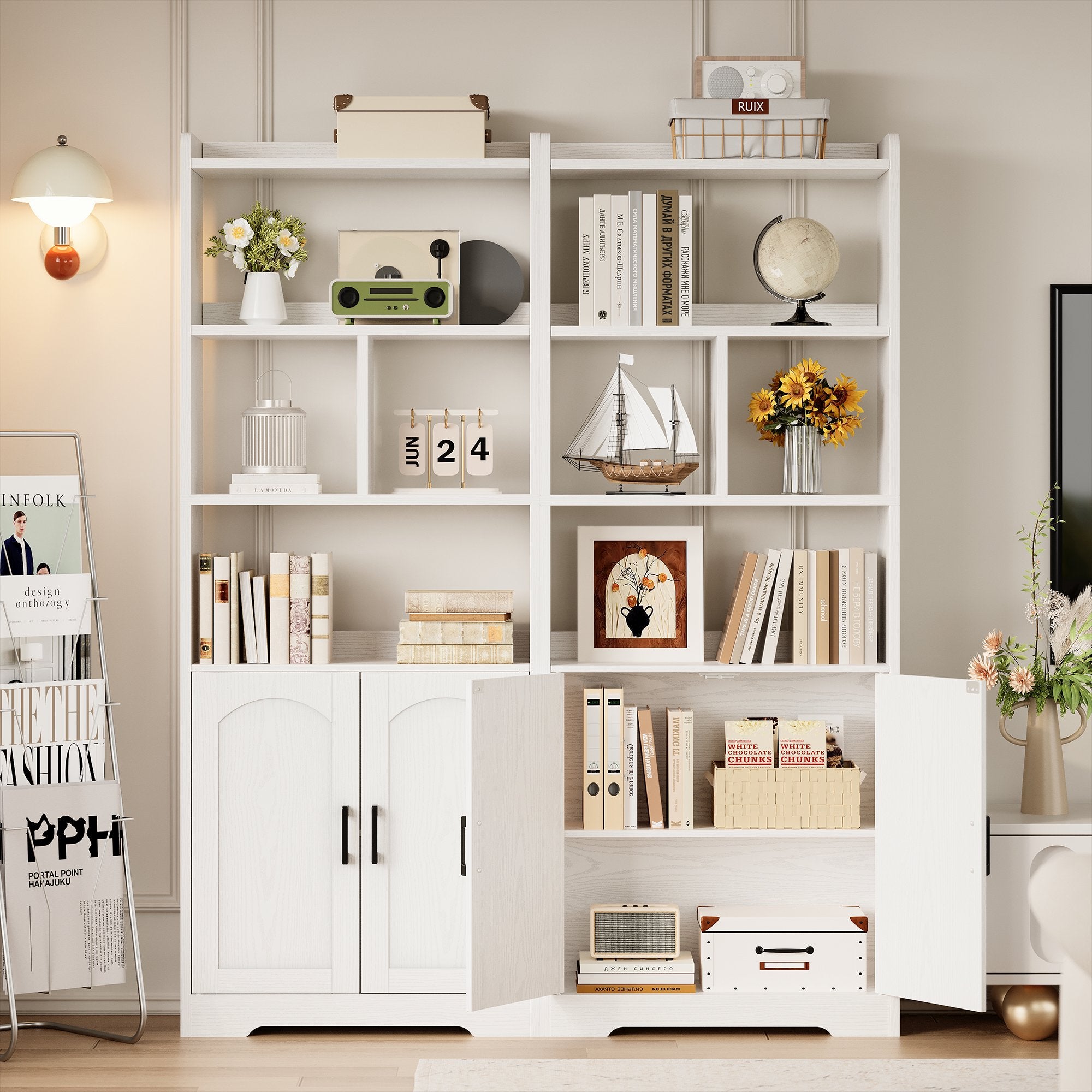 LIKIMIO Cube Bookcase with Backrest（63“）