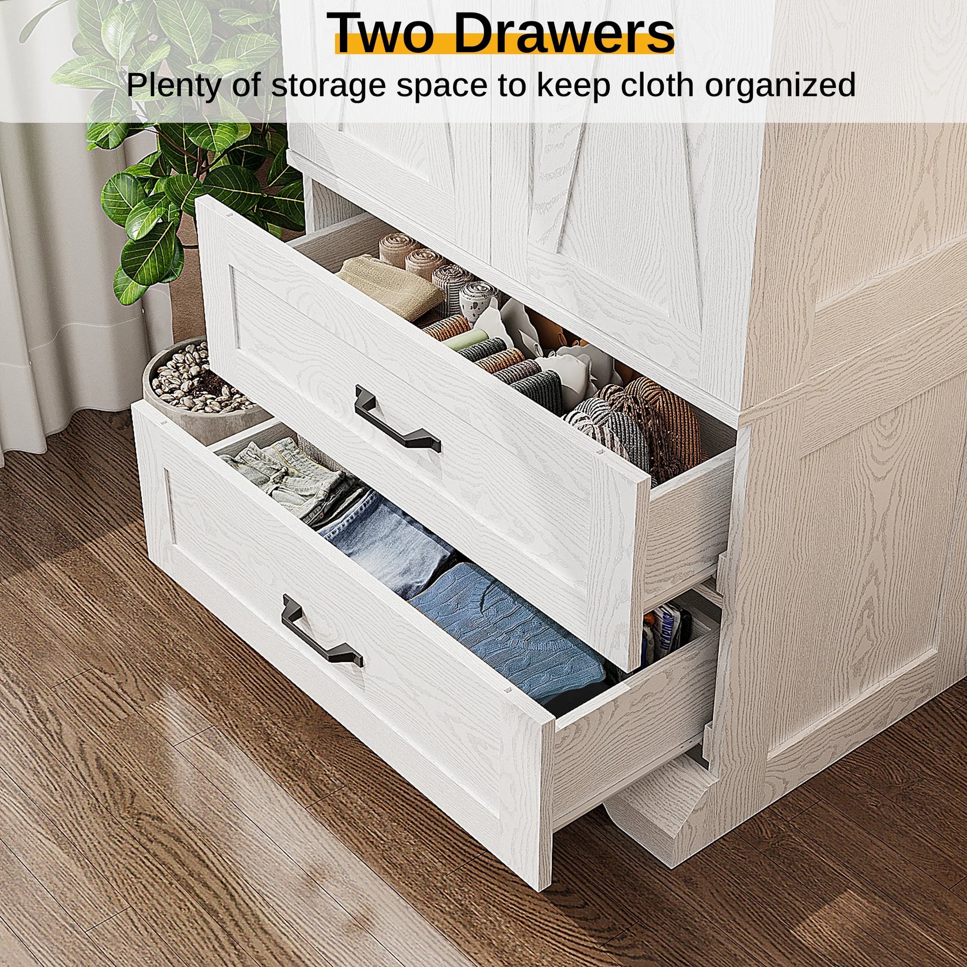 LIKIMIO Wooden Sensor Light Wardrobe Closet（70.9”）