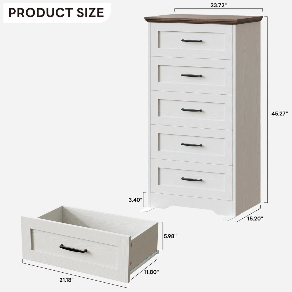 LIKIMIO Wooden 5-Drawers Dresser