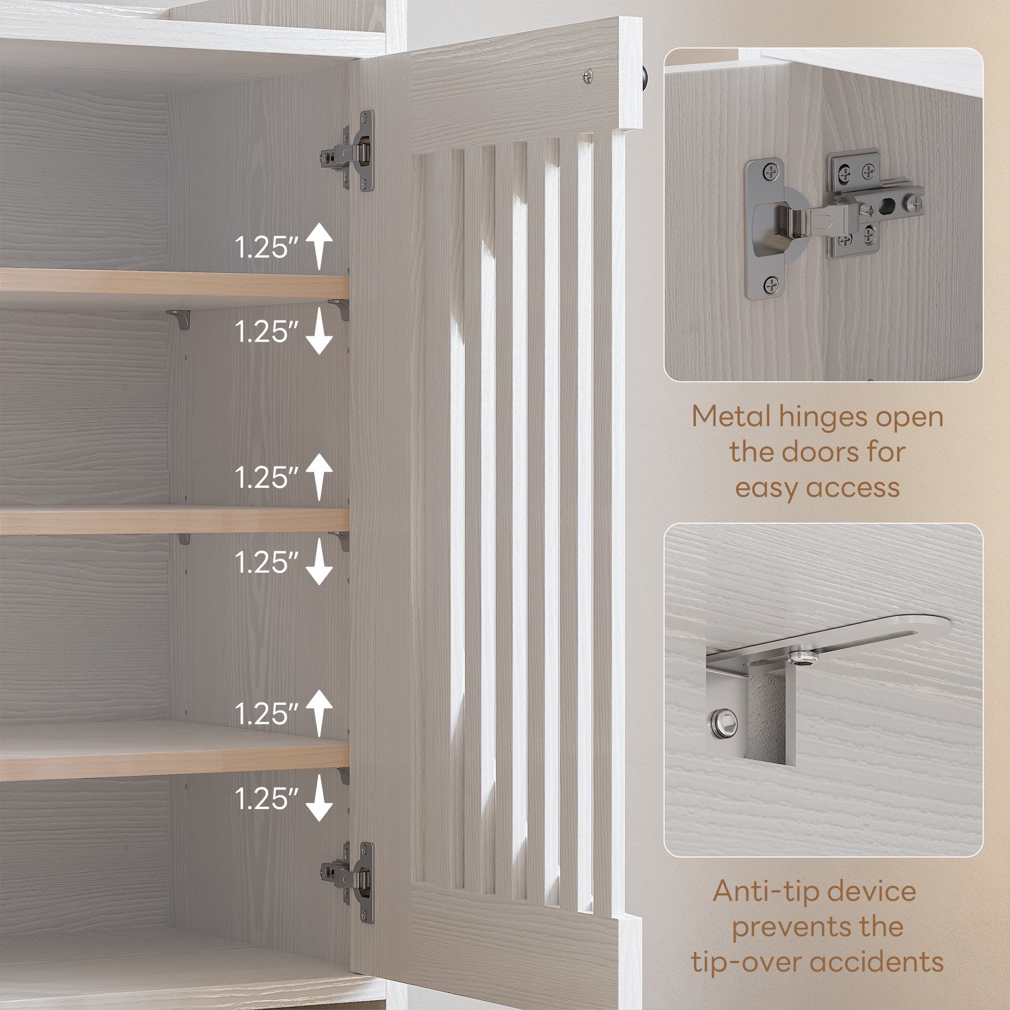 LIKIMIO Independent 4-Tier Adjustable Shoe Rack Storage Rack