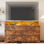 LIKIMIO LED & Power Strip Dresser 6-Drawer (59")