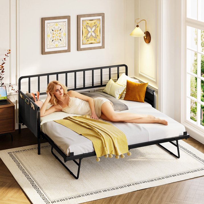 LIKIMIO Industrial Retro Style Multifunctional Sofa Bed