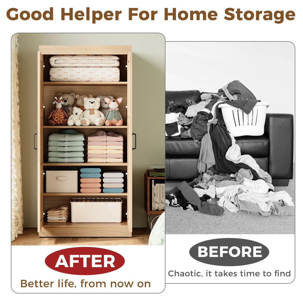 LIKIMIO Rattan Cabinet Door Wardrobe（65“）