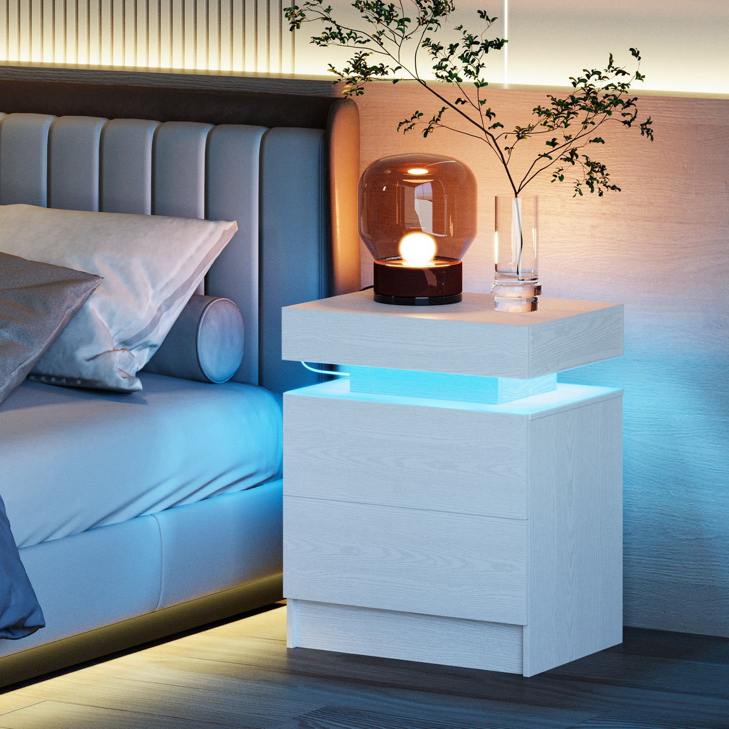 LED Night Stand with Charging Station