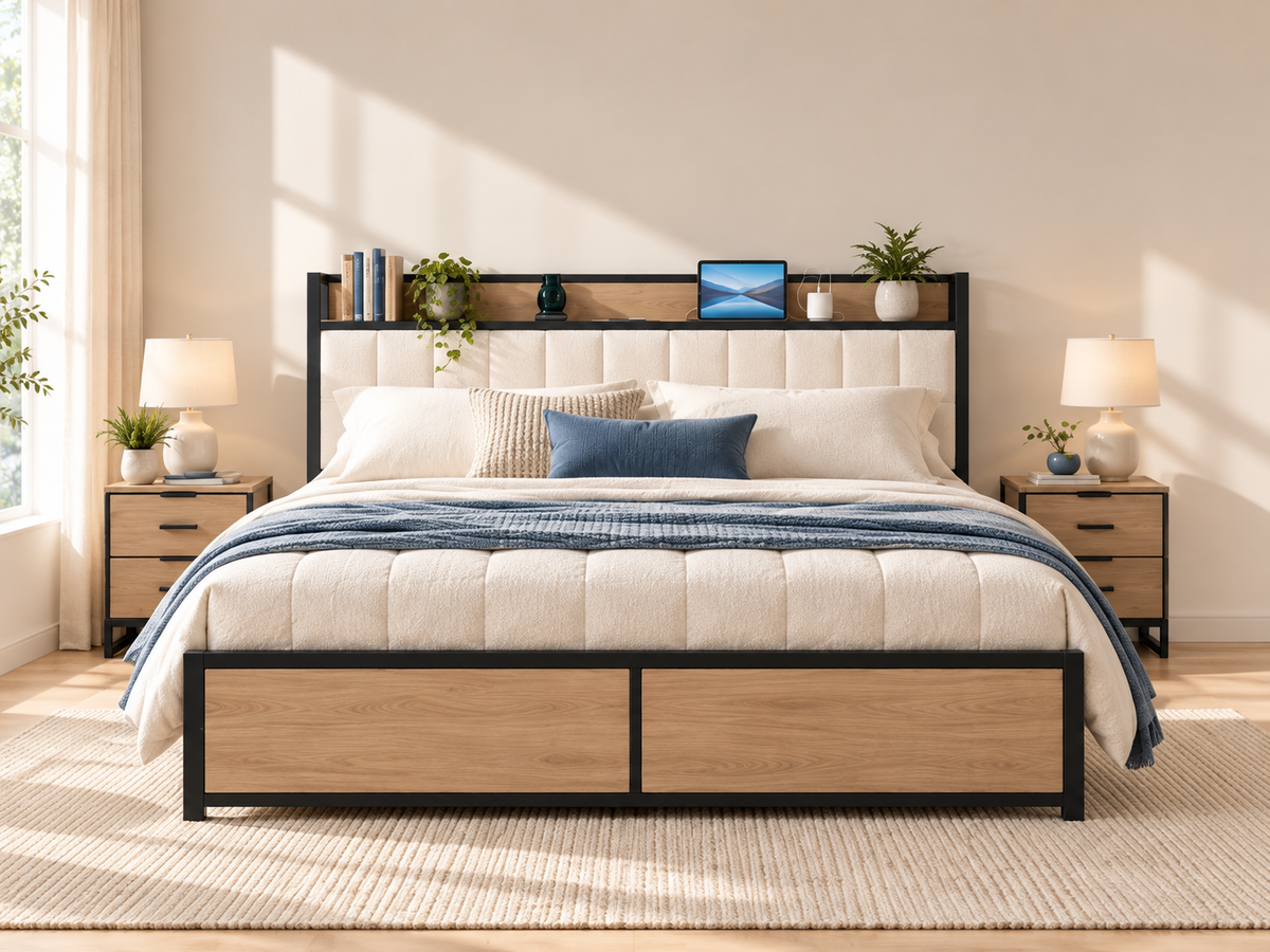 Element Nest Series bedroom scene with clean wall