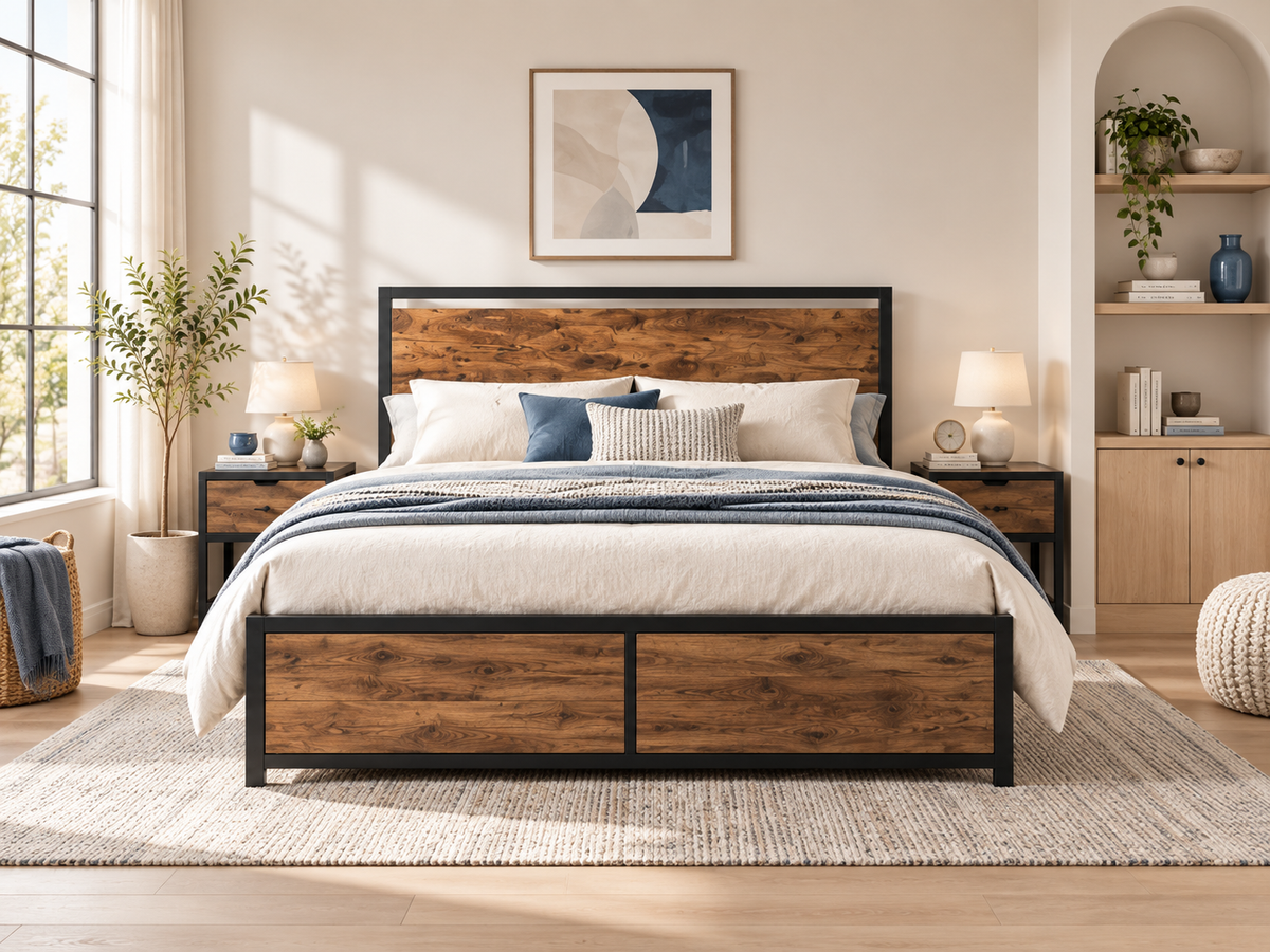 Storage bed bedroom scene