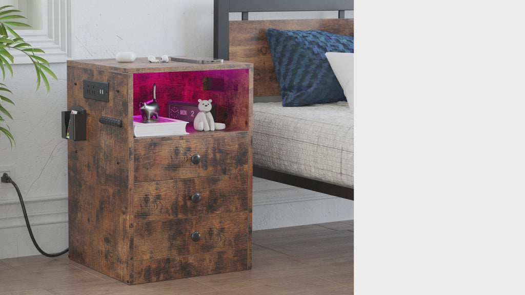 LIKIMIO Retro LED Nightstand