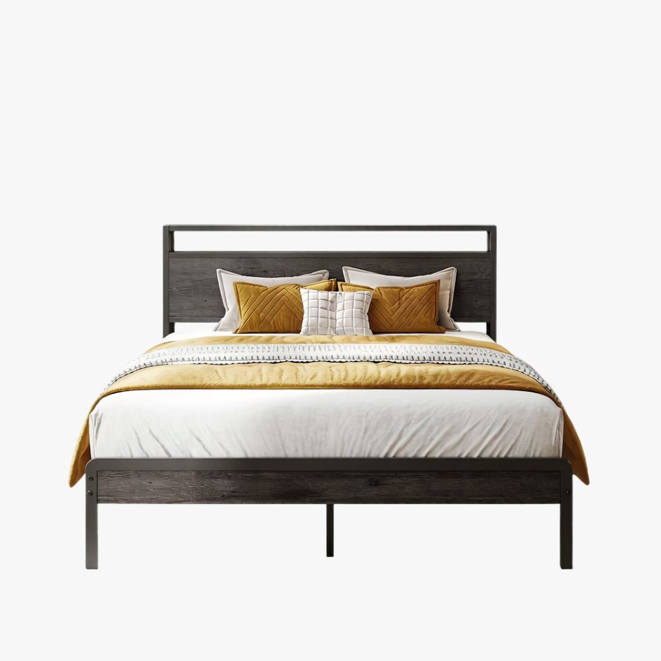 LIKIMIO Wood Grain Bed Frame