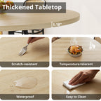 LIKIMIO Wooden Kitchen Table with Rattan Storage Shelf, 47.2”, Nature